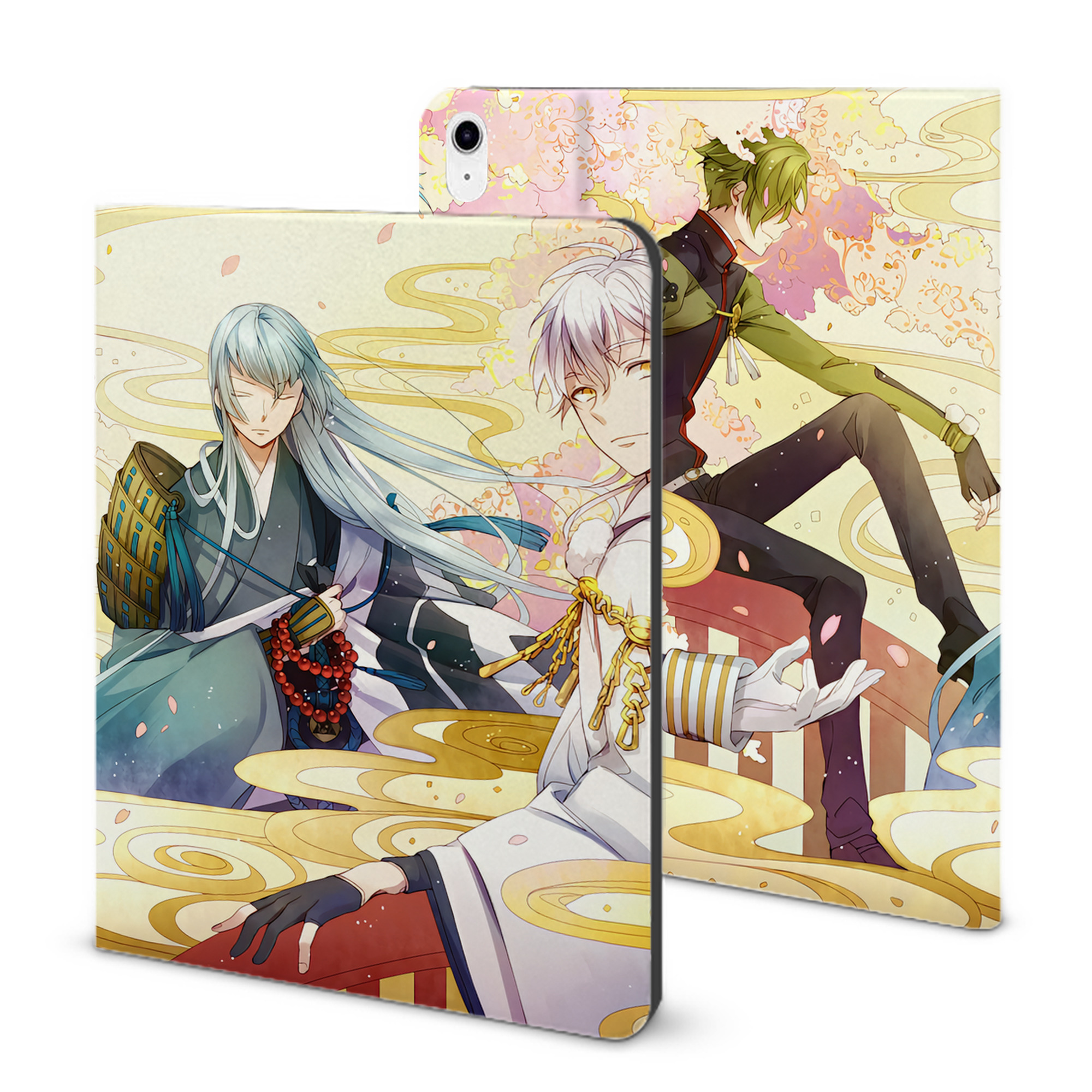 （画像用） 刀剣乱舞 Touken Ranbu IPad ケース ブック型 PUレザー TPU 耐衝撃 軽量 薄型 ペン収納なし 全面保護 IPad 各モデル対応